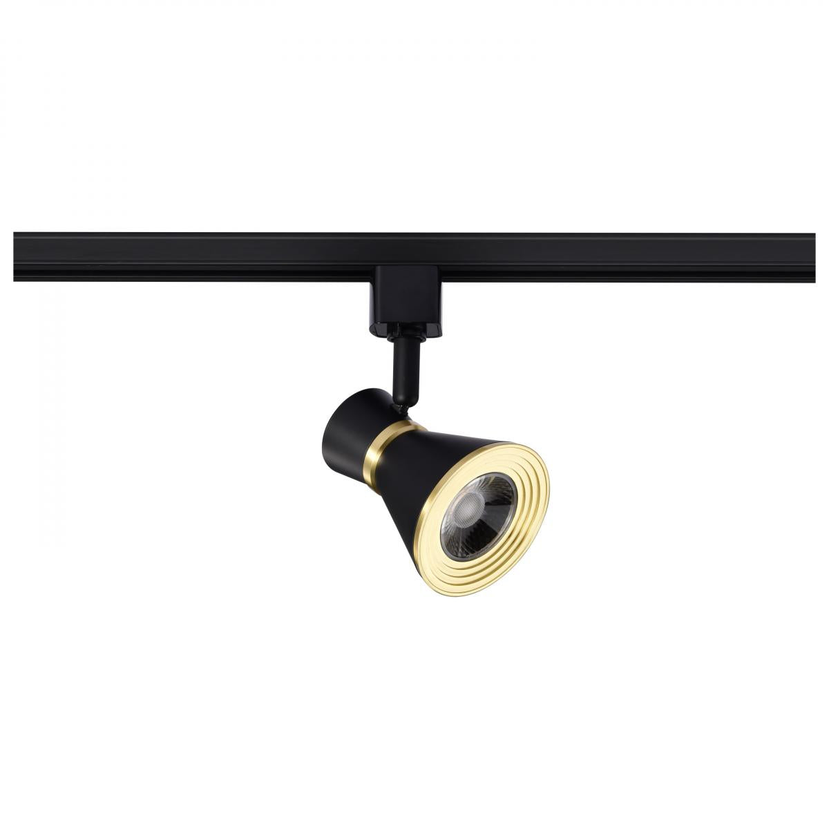 LED Cinch Halo Track Head 12W 1000 Lumens 3000K, 36°, Black & Brass