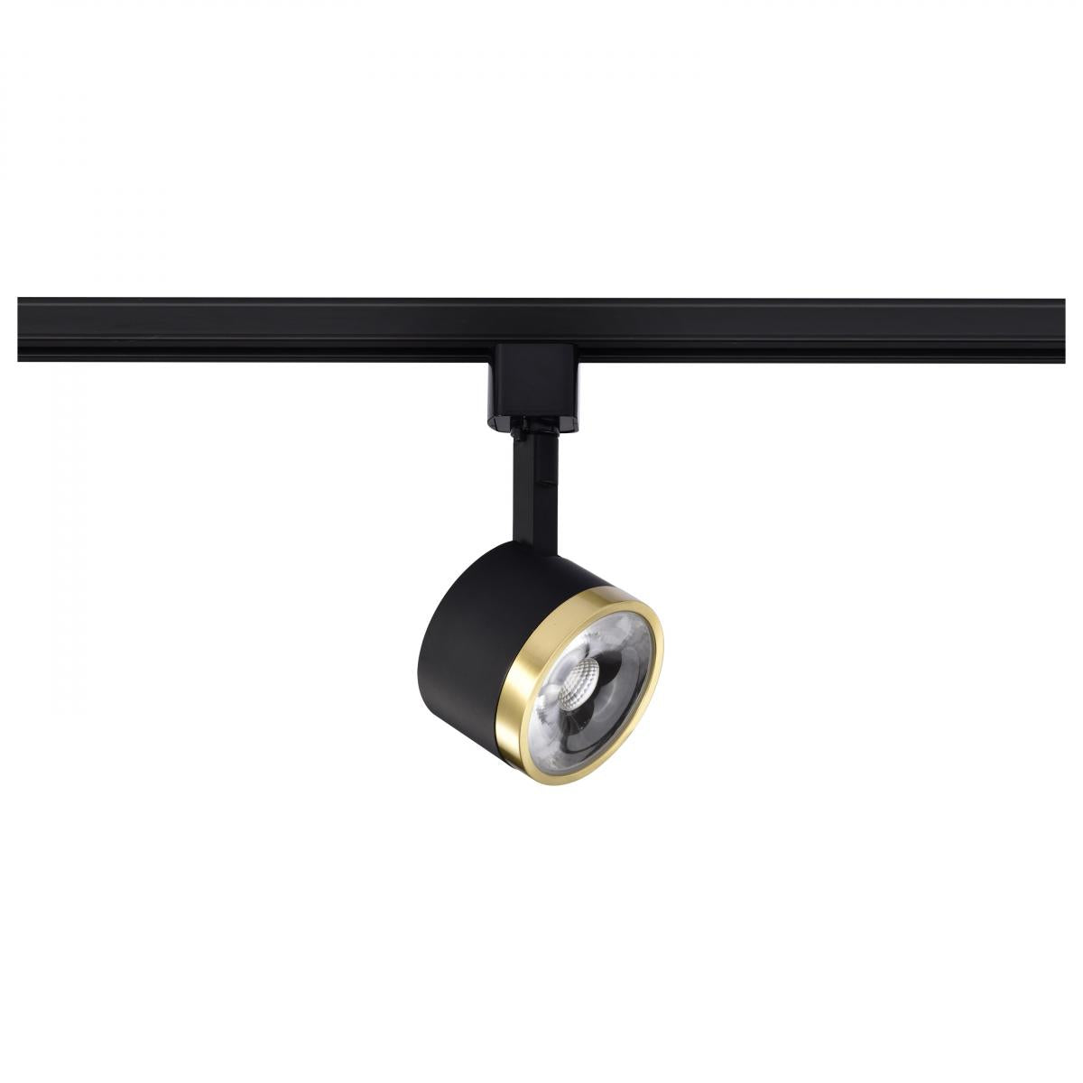 LED Round Halo Track Head 12W 1000 Lumens 3000K, 36°, Black & Brass