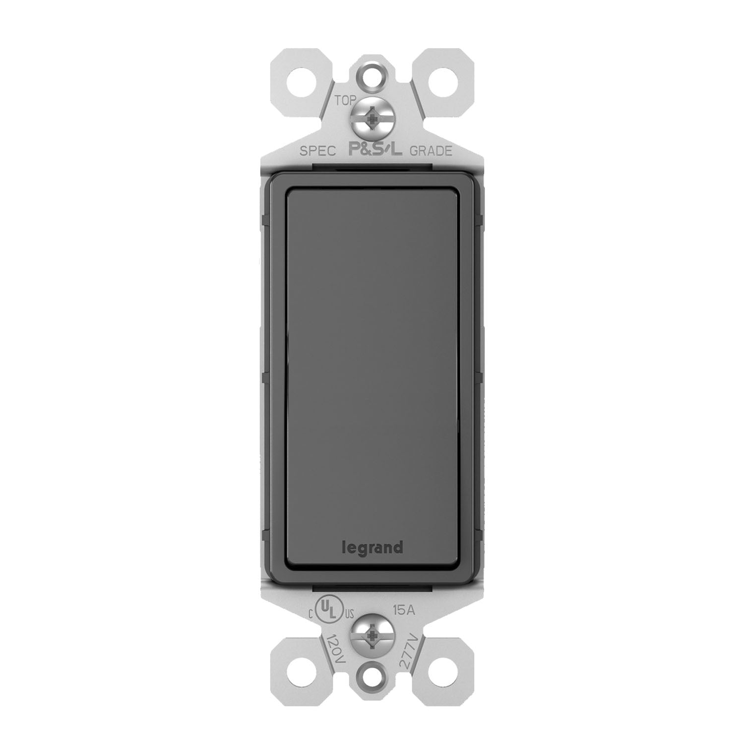 Radiant Single Pole Rocker Light Switch Black