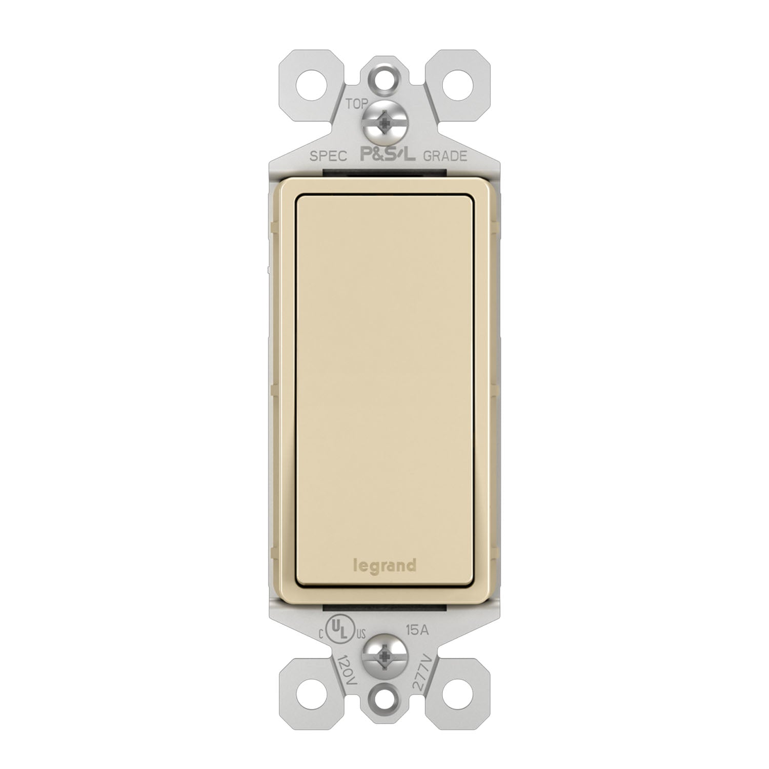 radiant Single-Pole Rocker Light Switch, 15-Amp, 120V, Ivory - Bees Lighting