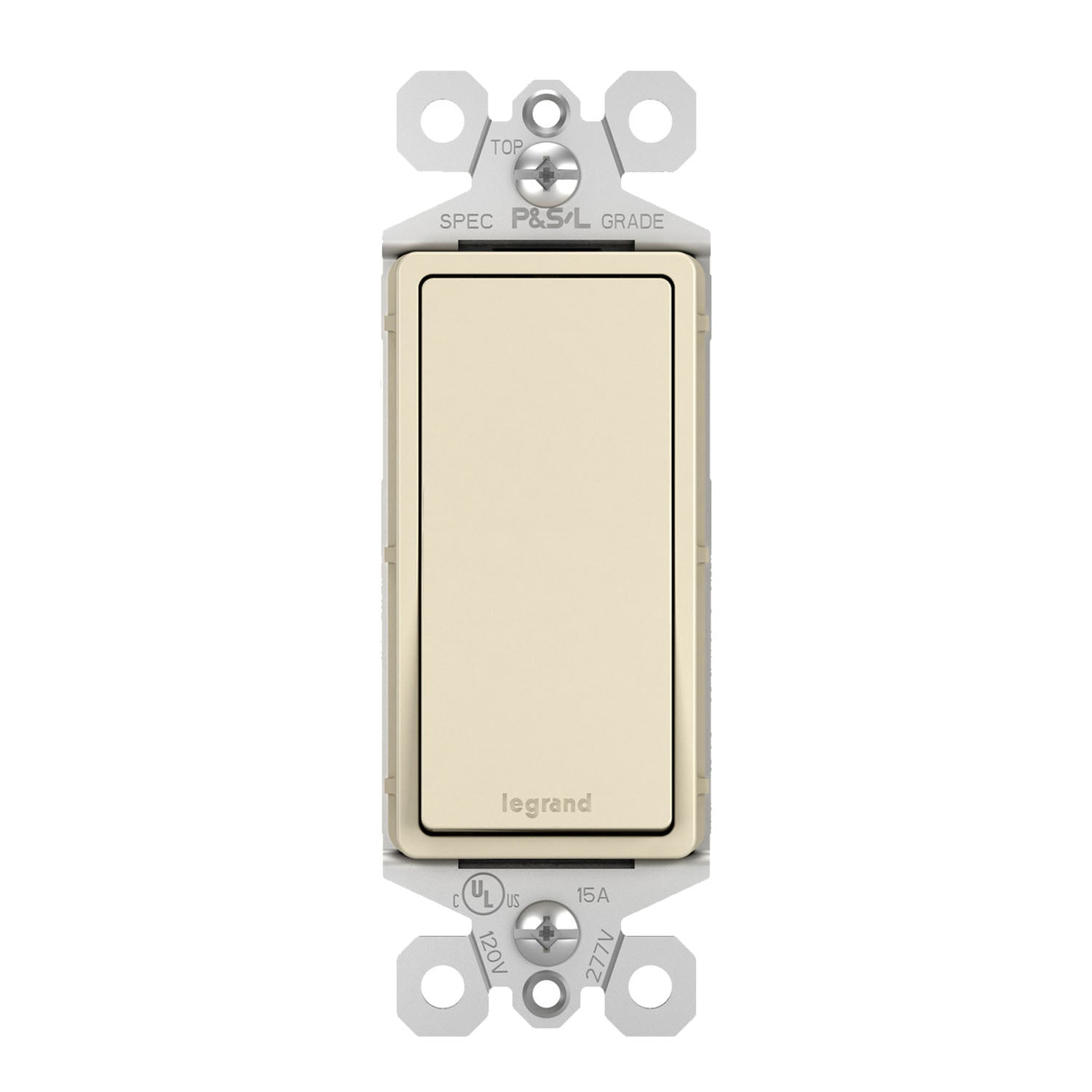 radiant Single-Pole Rocker Light Switch, 15-Amp, 120V, Light Almond