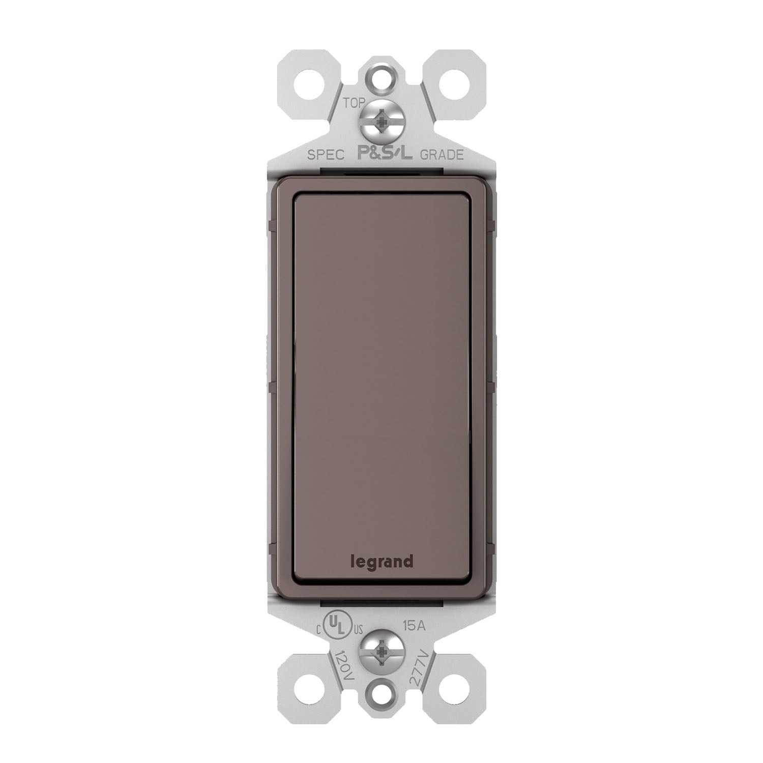 radiant Single-Pole Rocker Light Switch, 15-Amp, 120V, Brown - Bees Lighting