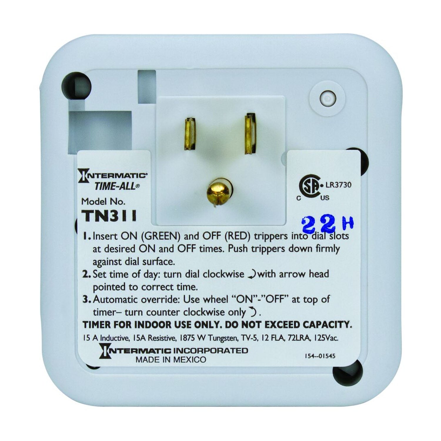 24-Hour Heavy-Duty Indoor Mechanical Plug-In Timer