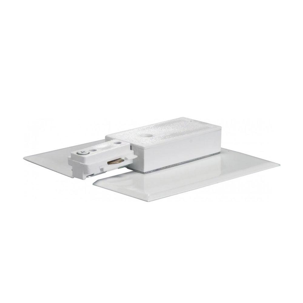 Live End and Canopy Power Feed for Track Lighting White Finish - Bees Lighting