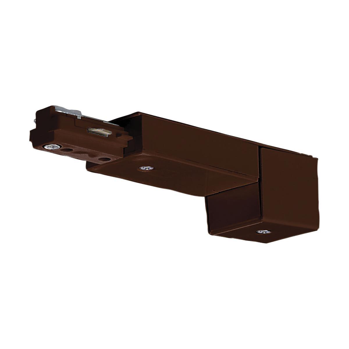 Conduit Live End Connector for Track Lighting Brown Finish - Bees Lighting