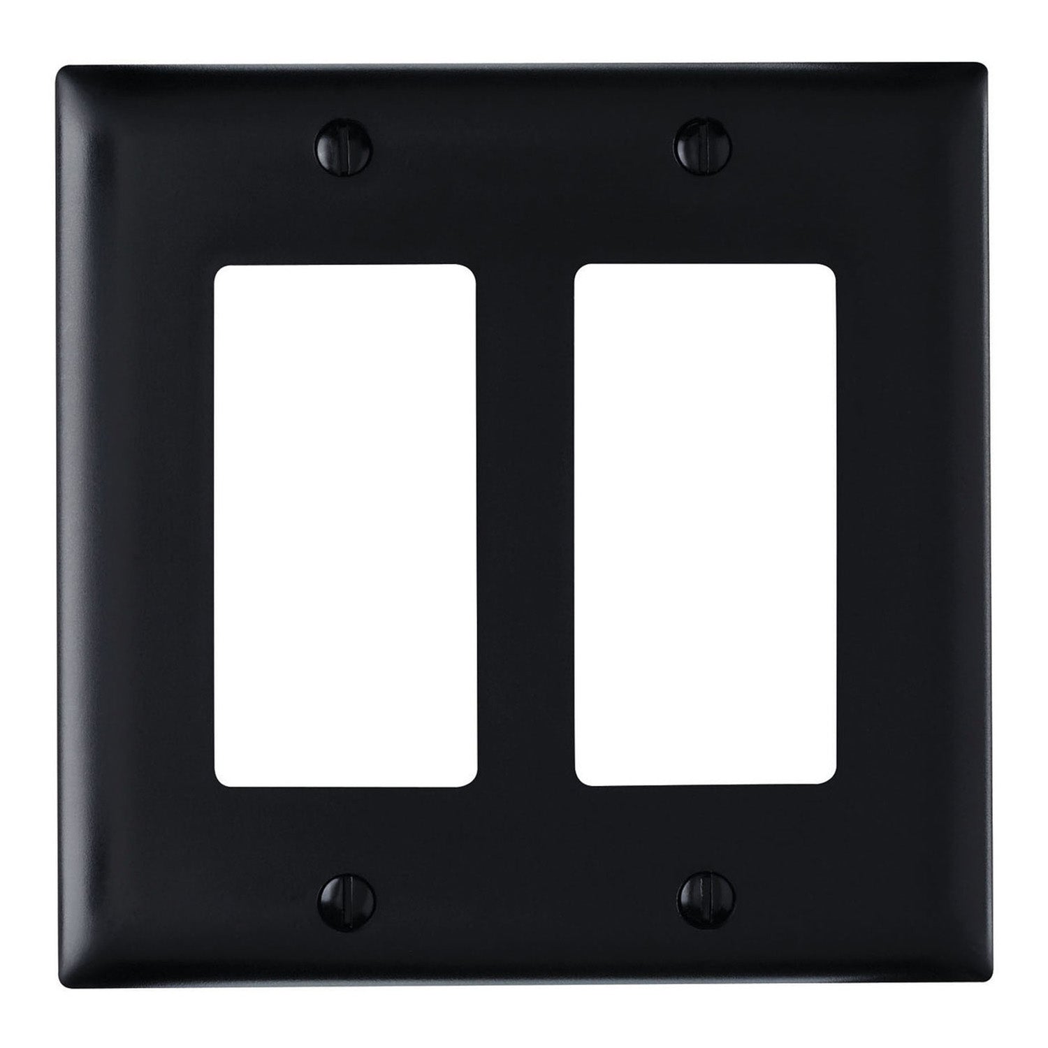 TradeMaster 2-Gang Decorator Wall Plate, Black