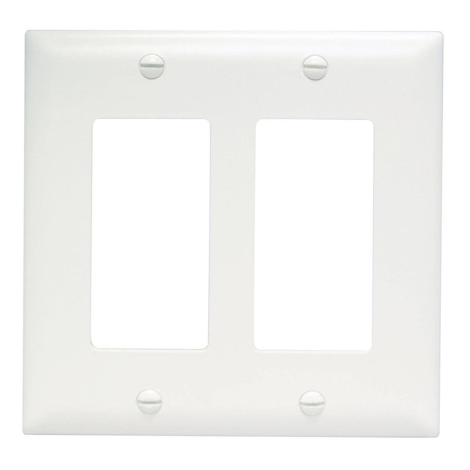 TradeMaster 2-Gang Decorator Wall Plate, White