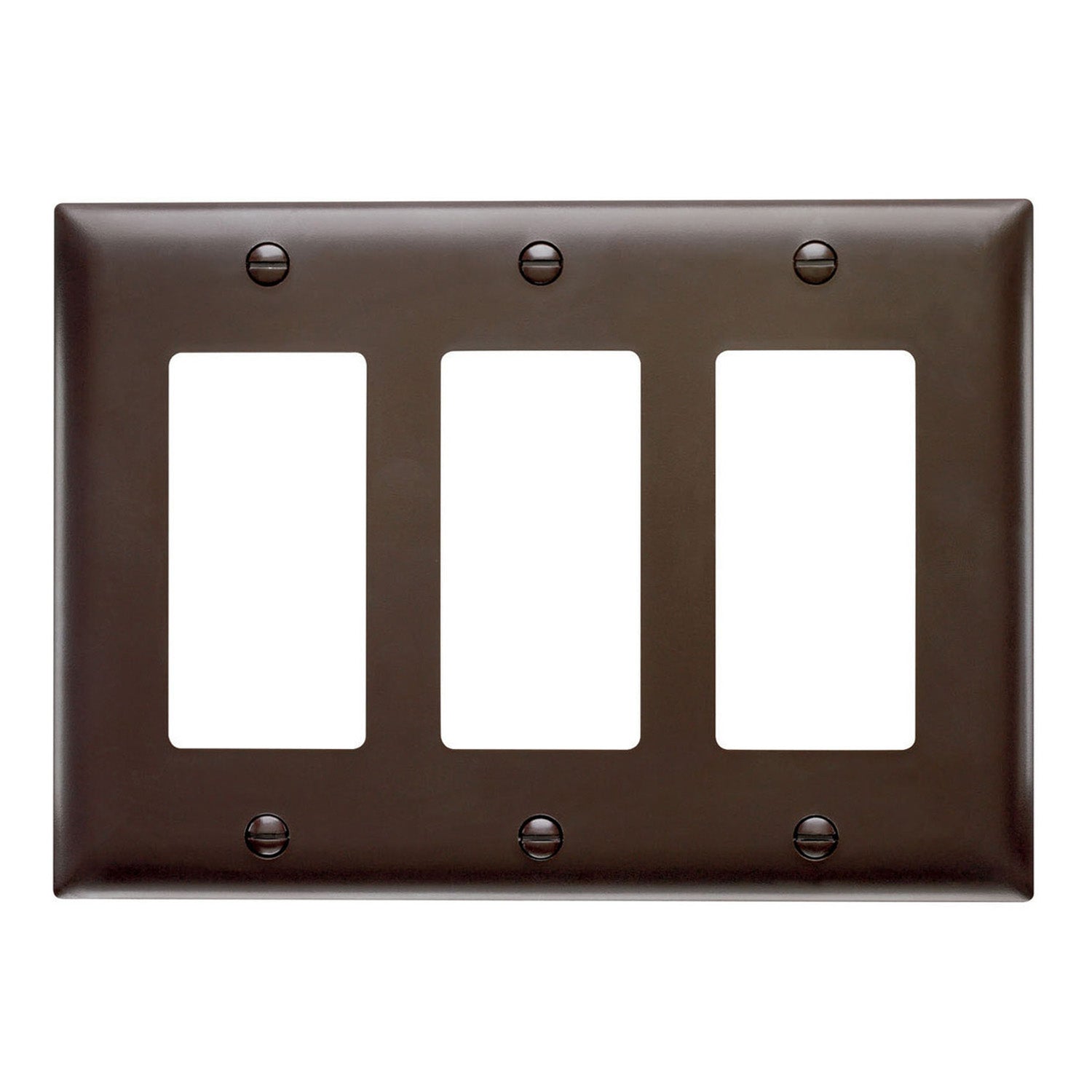 TradeMaster 3-Gang Decorator Wall Plate, Brown