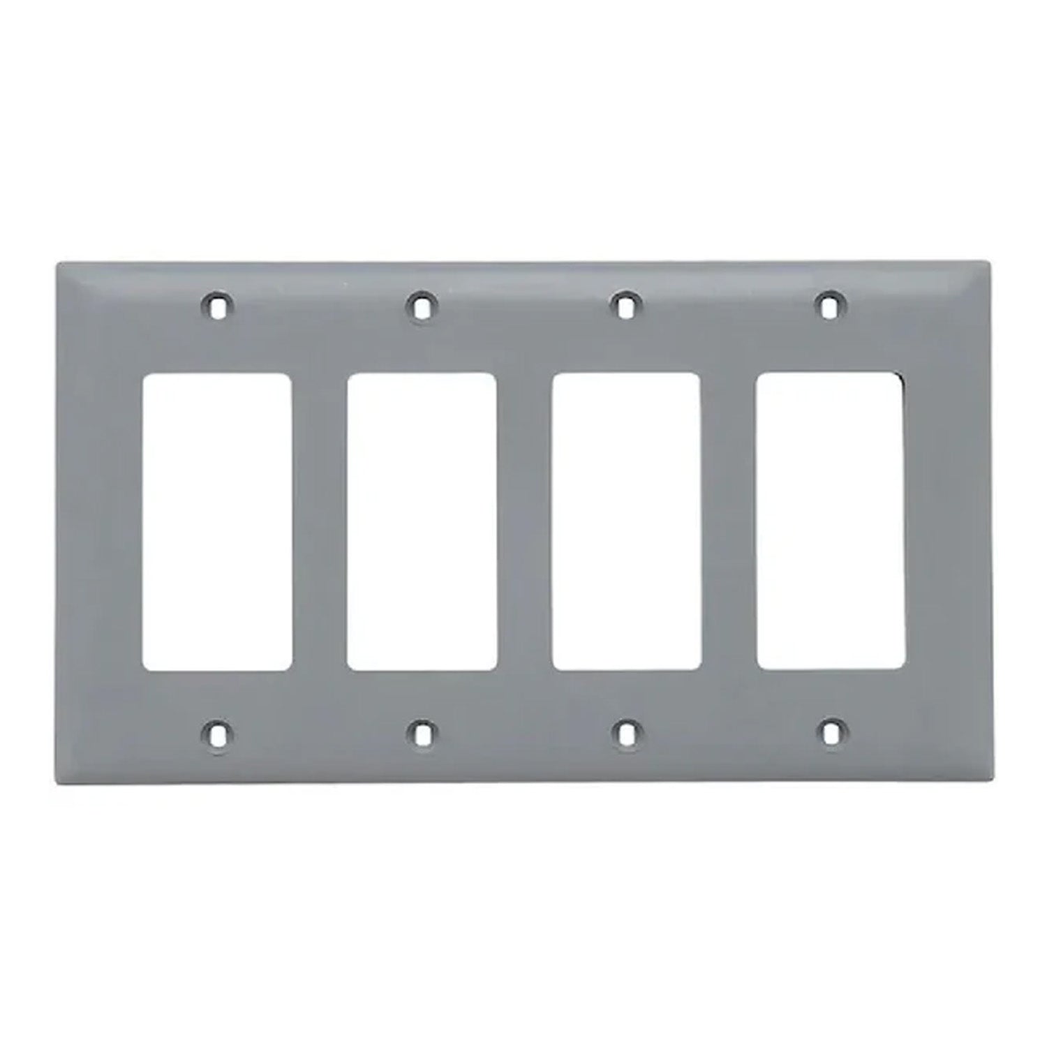 TradeMaster 4-Gang Decorator Wall Plate, Gray