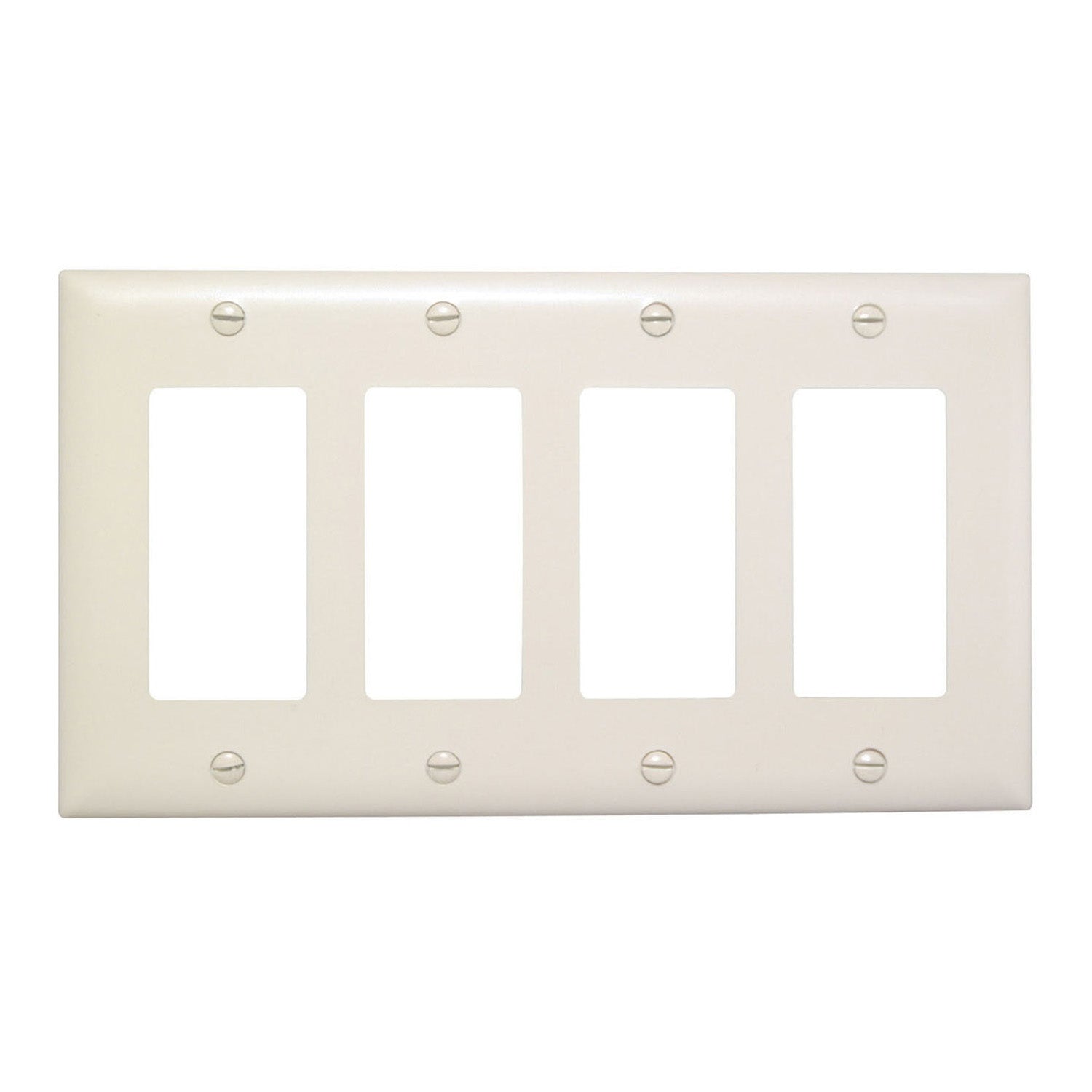 TradeMaster 4-Gang Decorator Wall Plate, Ivory