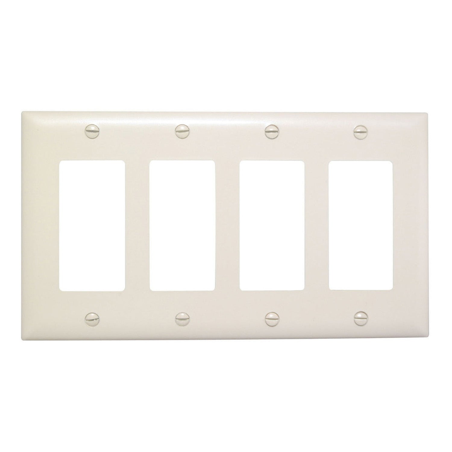 TradeMaster 4-Gang Decorator Wall Plate, Light Almond