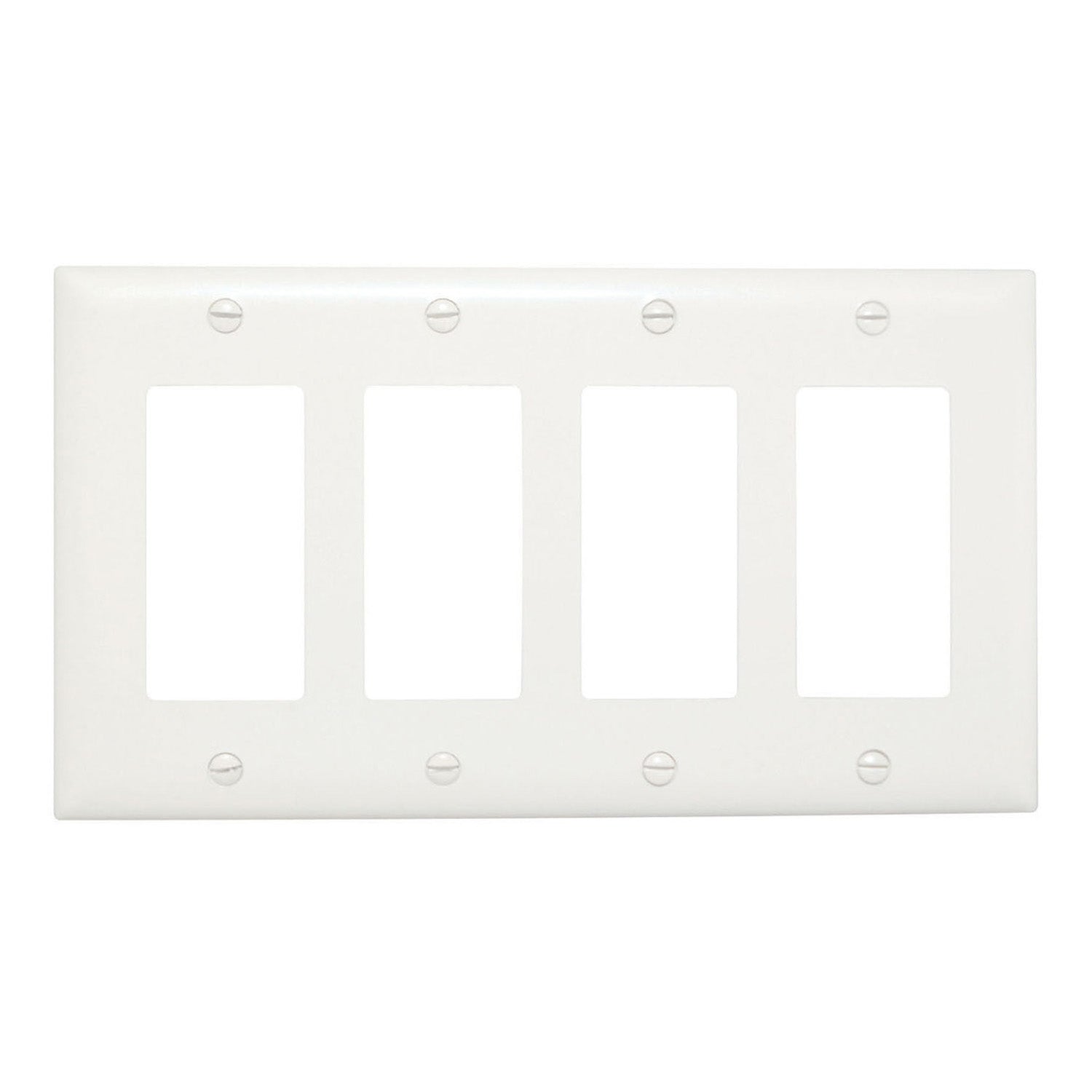 TradeMaster 4-Gang Decorator Wall Plate, White