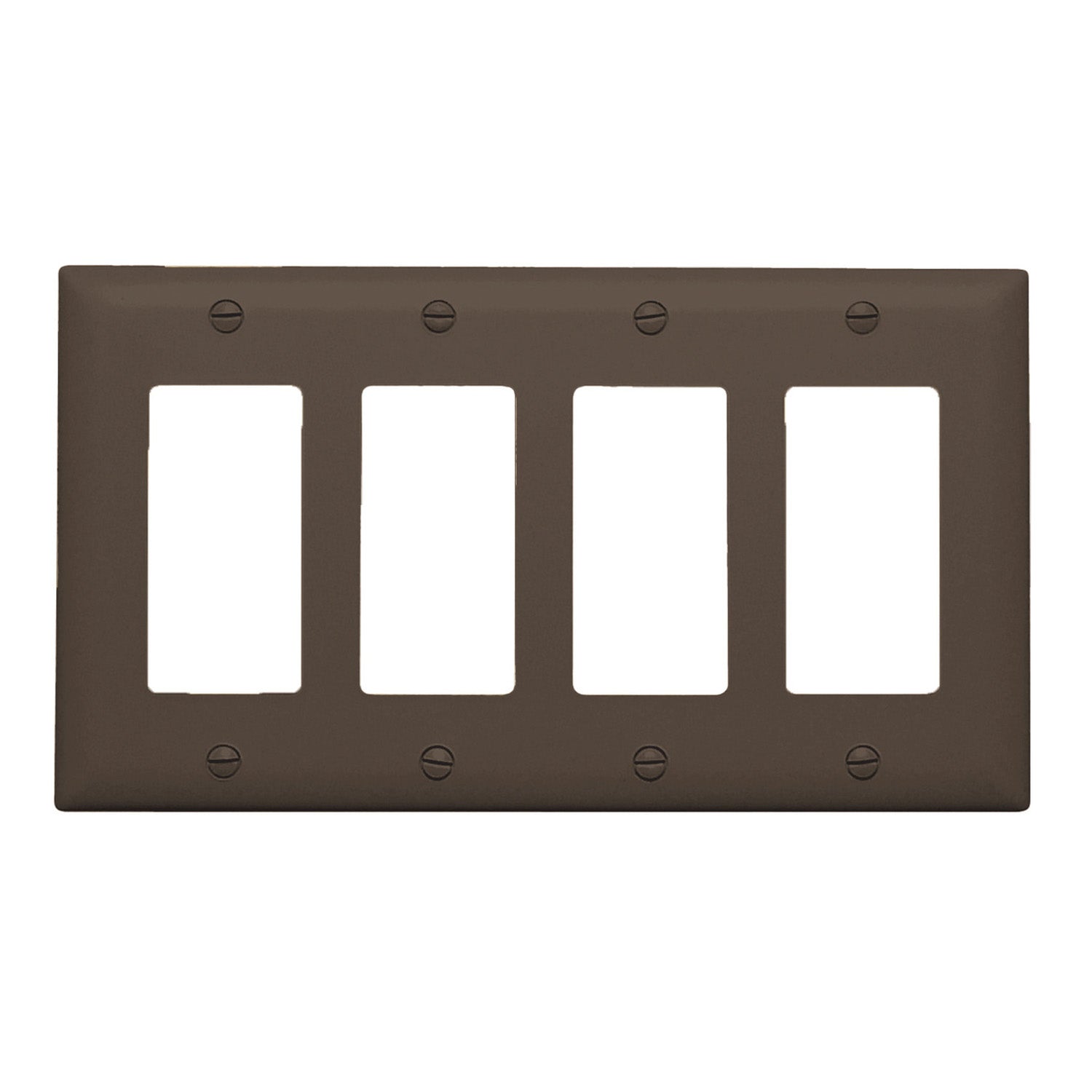 TradeMaster 4-Gang Decorator Wall Plate, Brown