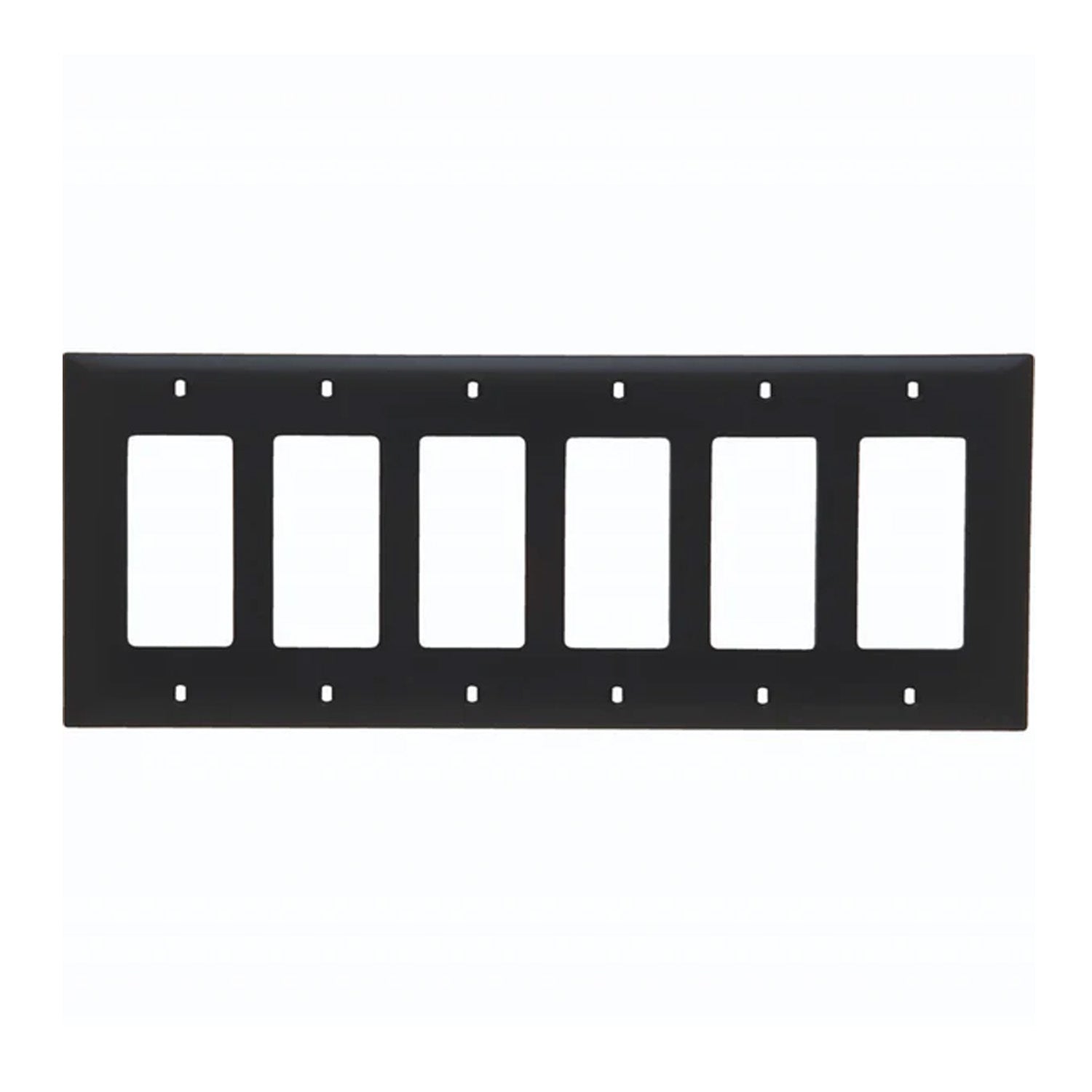 TradeMaster 6-Gang Decorator Wall Plate, Black