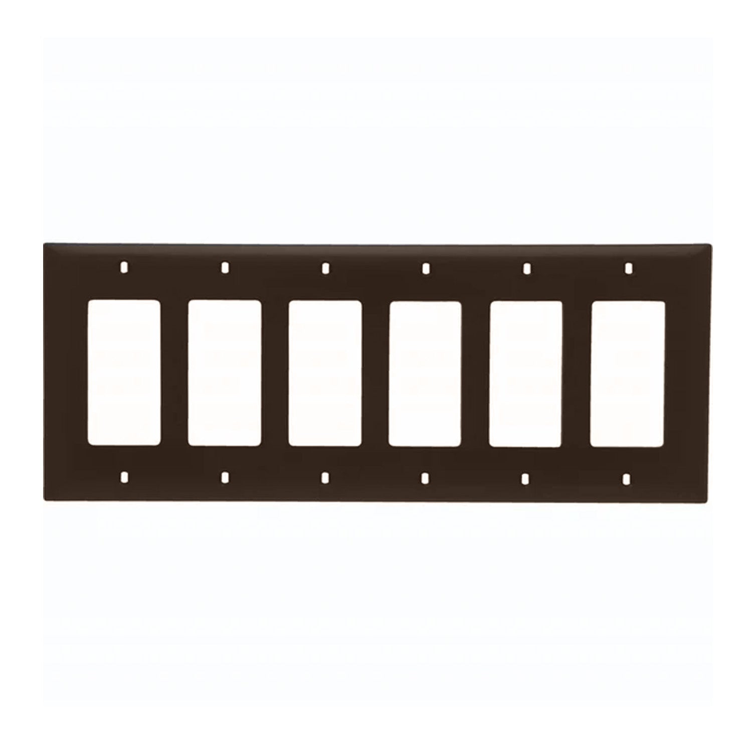 TradeMaster 6-Gang Decorator Wall Plate, Brown