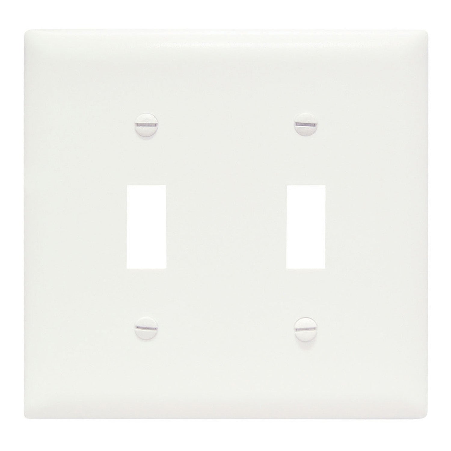 TradeMaster 2-Gang Toggle Wall Plate, White