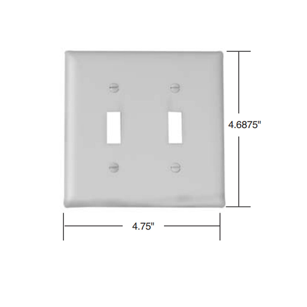 TradeMaster 2-Gang Toggle Wall Plate, White