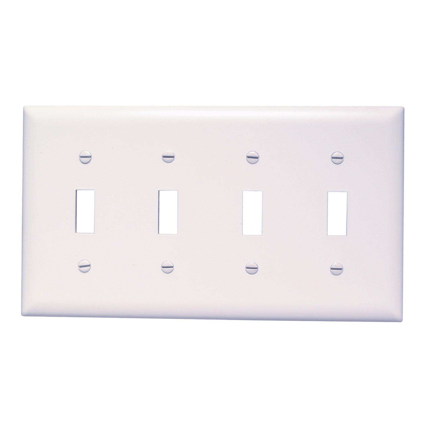 TradeMaster 4-Gang Toggle Wall Plate, White - Bees Lighting