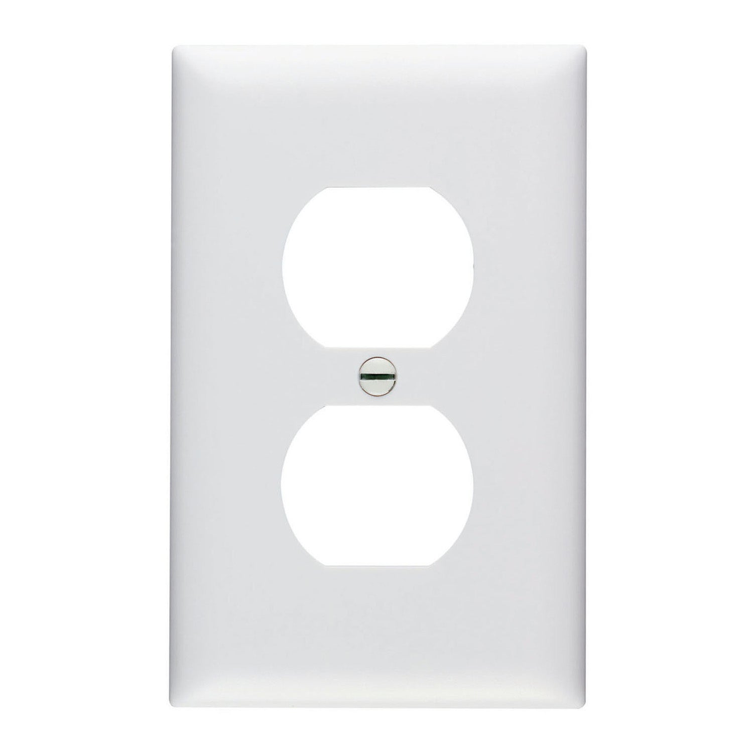 TradeMaster 1-Gang Duplex Receptacle Wall Plate, White - Bees Lighting