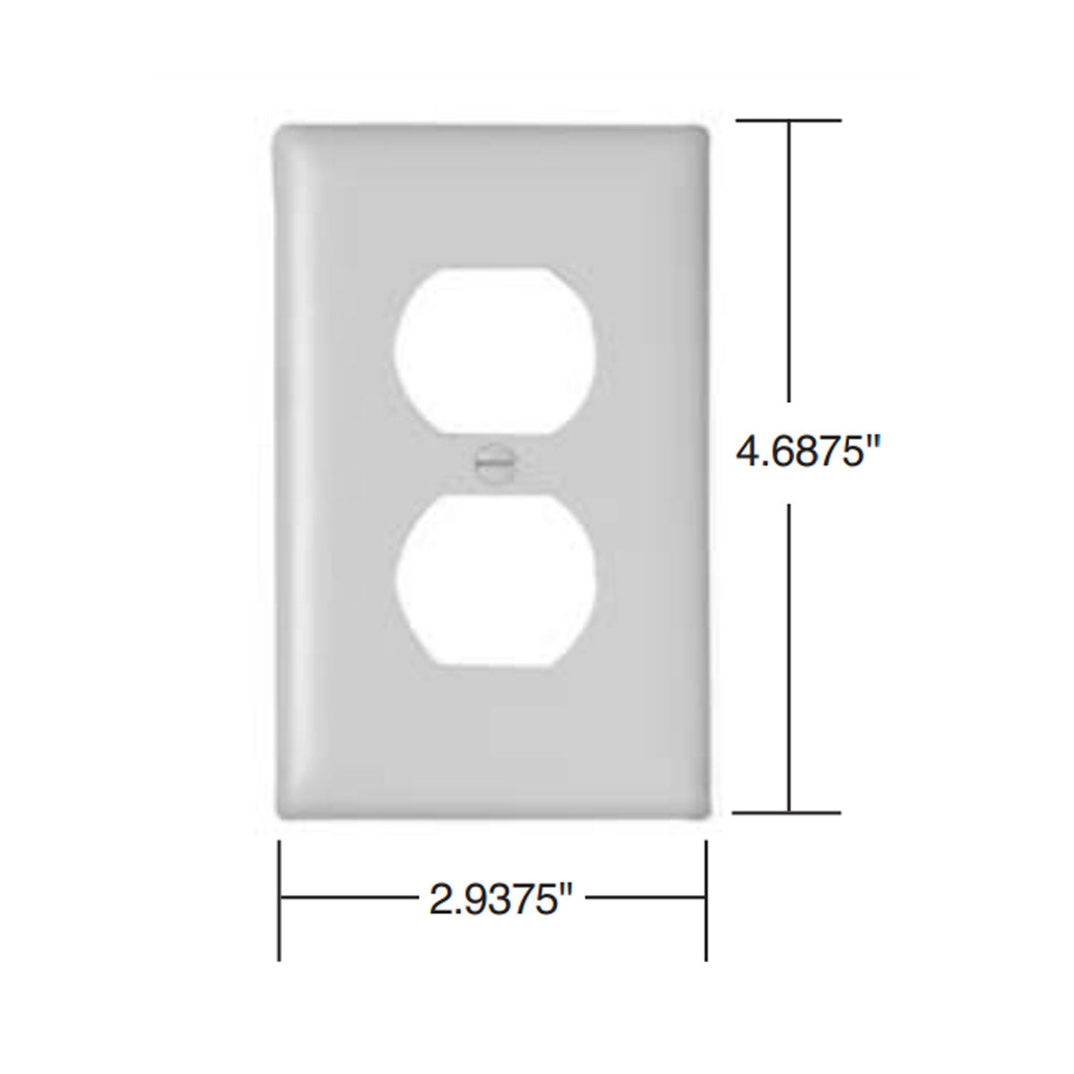 TradeMaster 1-Gang Duplex Receptacle Wall Plate, White - Bees Lighting