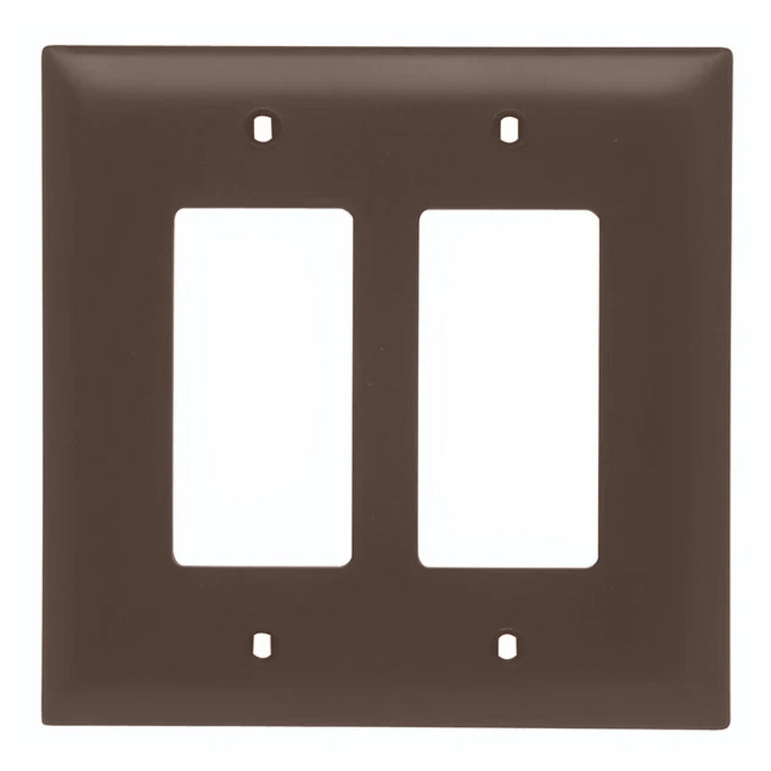 TradeMaster 2-Gang Junior Jumbo Decorator Wall Plate, Brown