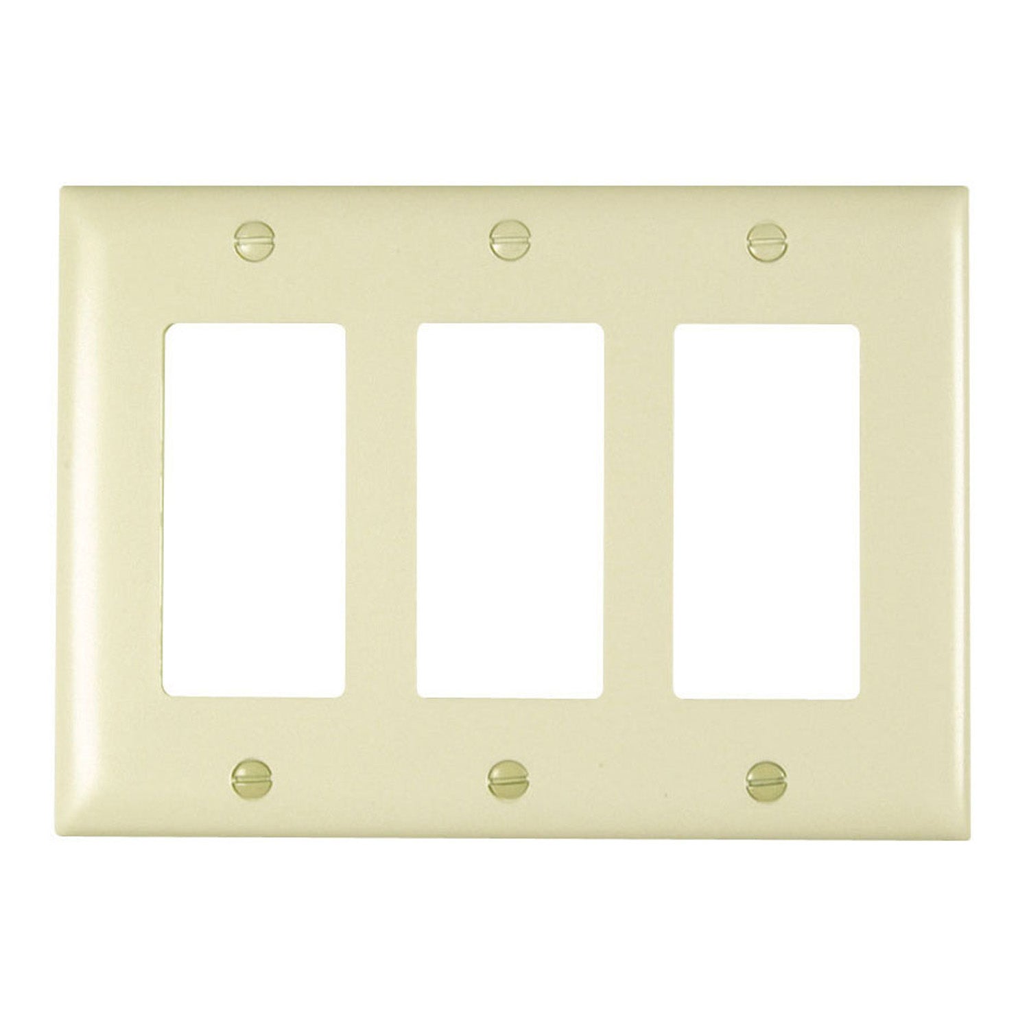 TradeMaster 3-Gang Junior Jumbo Decorator Wall Plate, Light Almond