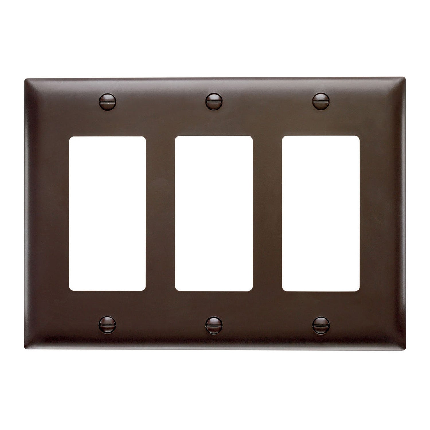 TradeMaster 3-Gang Junior Jumbo Decorator Wall Plate, Brown