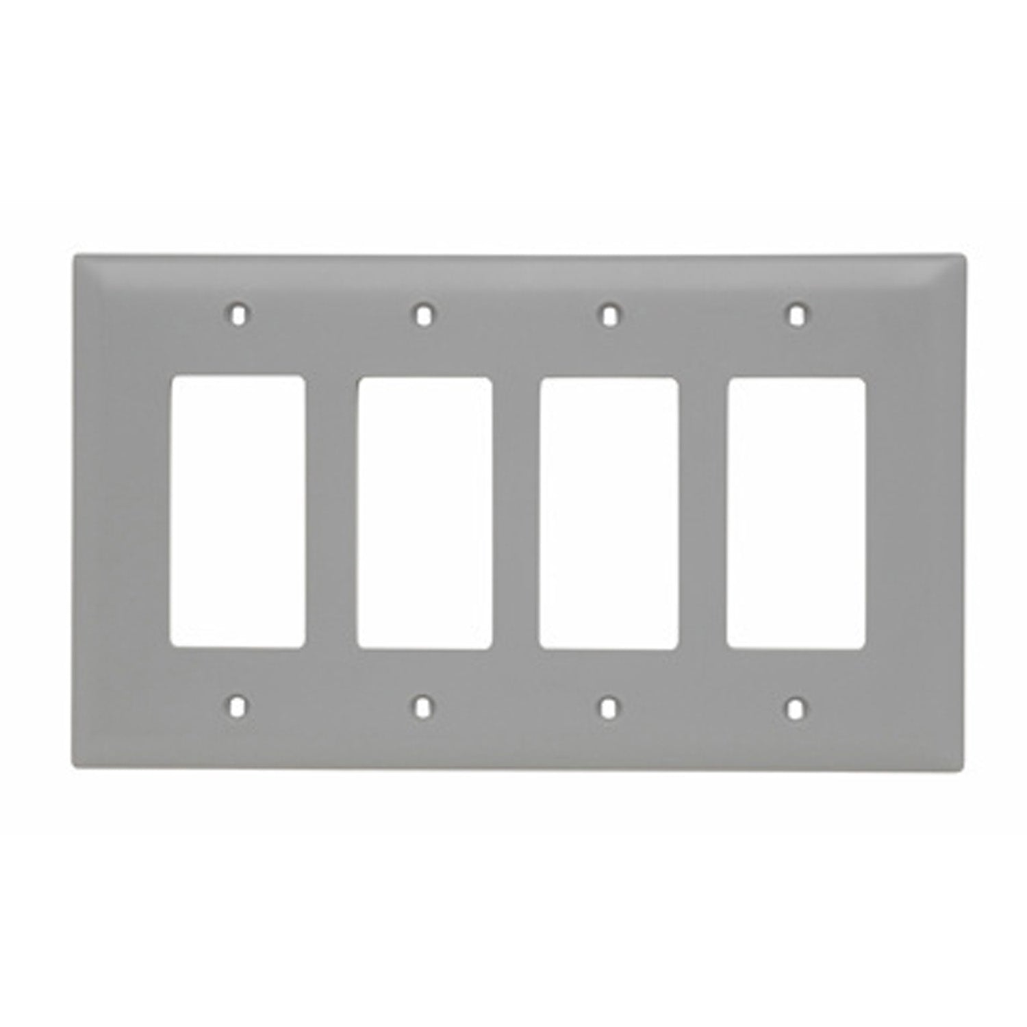 TradeMaster 4-Gang Junior Jumbo Decorator Wall Plate, Gray