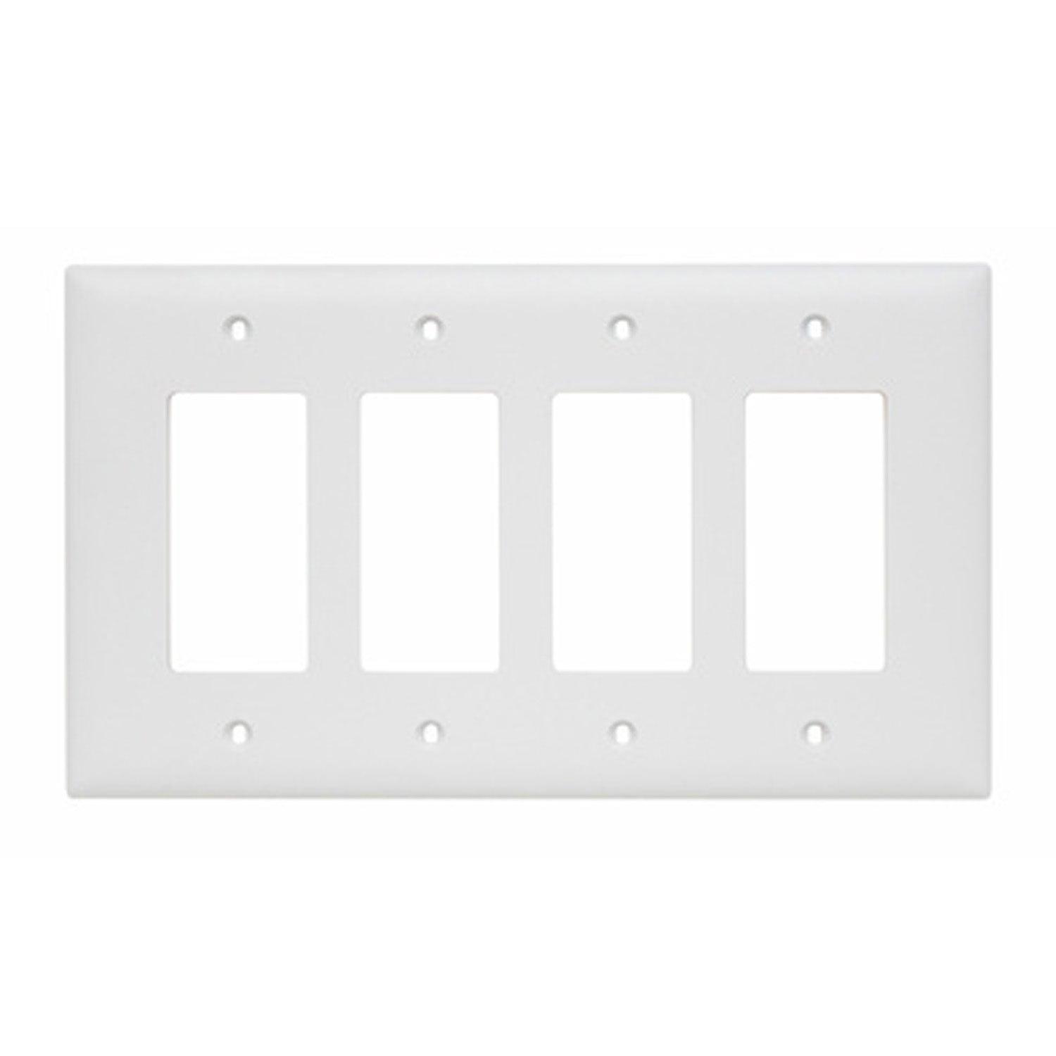 TradeMaster 4-Gang Oversized Wall Plate White - Bees Lighting