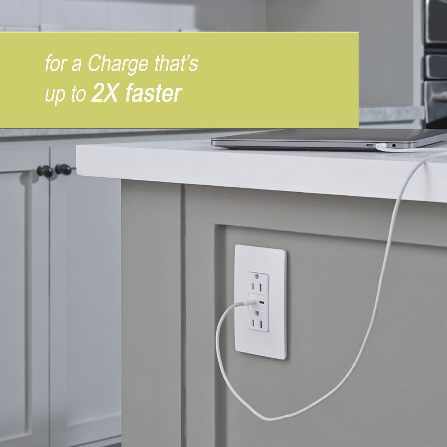 Radiant 20 Amp Duplex Outlet with 6A USB-C Outlet Tamper-Resistant Graphite