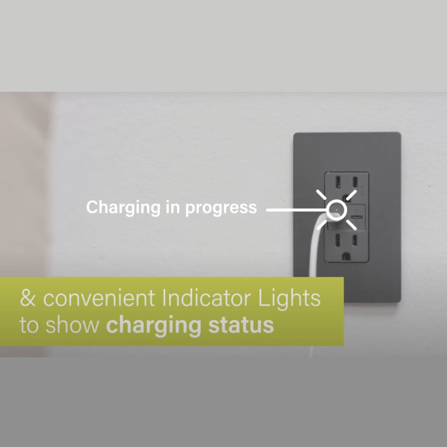 Radiant 20 Amp Duplex Outlet with 6A USB-C Outlet Tamper-Resistant Gray