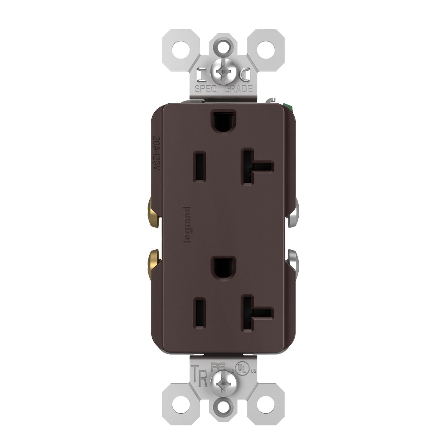 radiant Spec Grade 20A Duplex Tamper-Resistant Receptacle, Dark Bronze