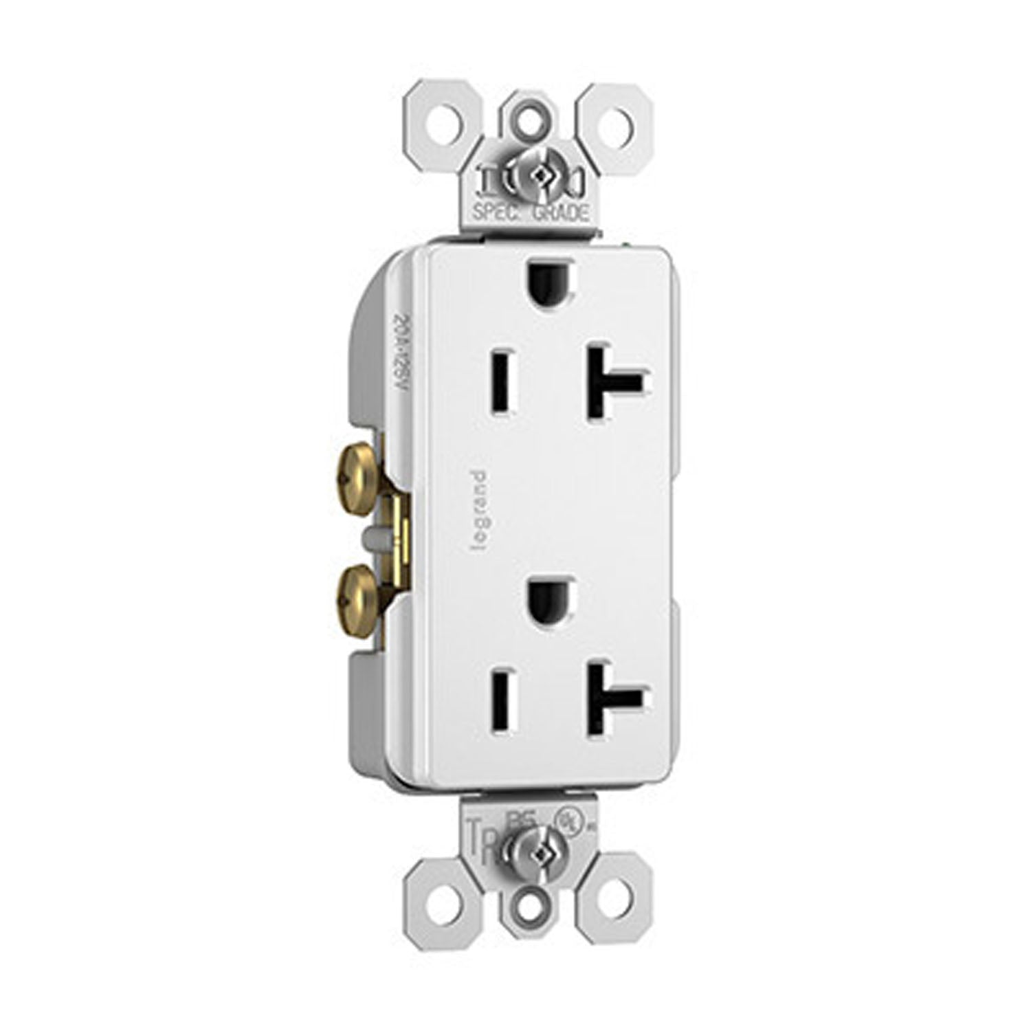 radiant Spec Grade 20A Duplex Tamper-Resistant Receptacle, White