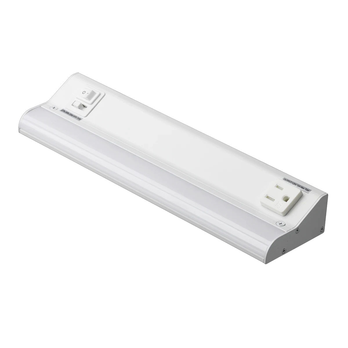 LED Courant 12" Under Cabinet LED Light with 15A Receptacle, Selectable CCT, 7.5 Watts, 120V, White