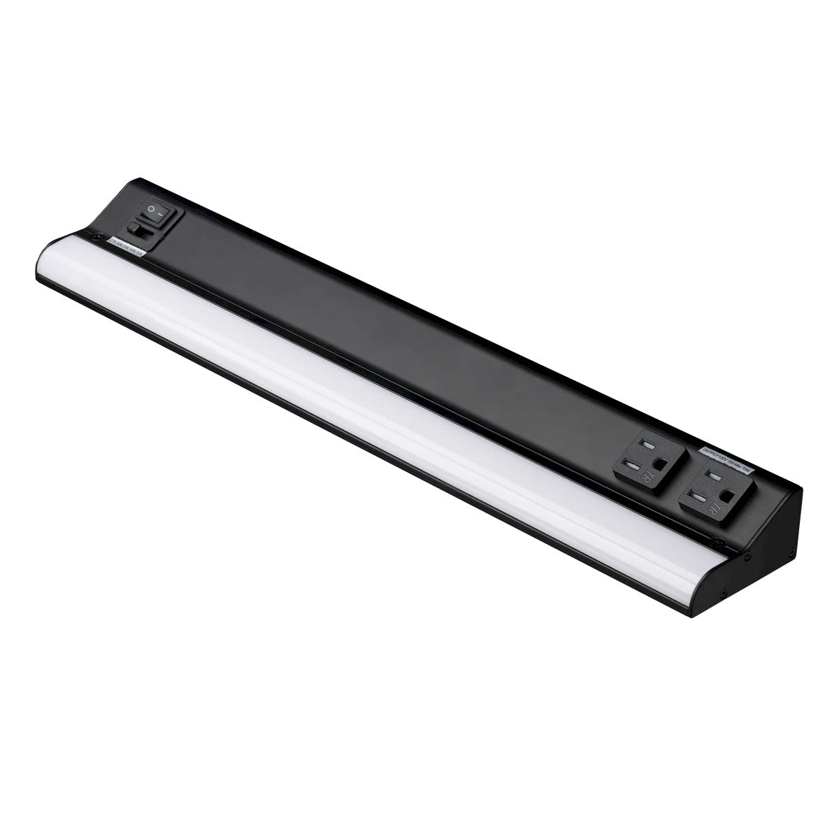 LED Courant 18" Under Cabinet LED Light with Two Receptacles, Selectable CCT, 12 Watts, 120V, Black