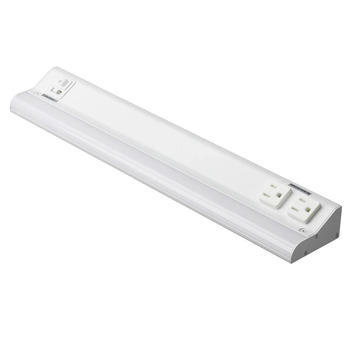 LED Courant 18" Under Cabinet LED Light with Two Receptacles, Selectable CCT, 12 Watts, 120V, White