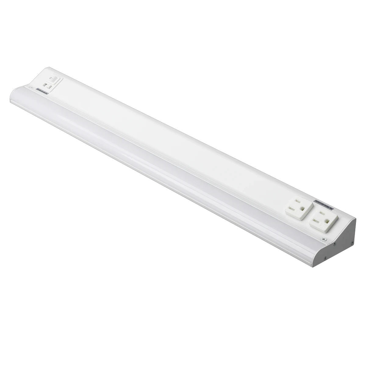 LED Courant 24" Under Cabinet LED Light with Two Receptacles, Selectable CCT, 15 Watts, 120V, White