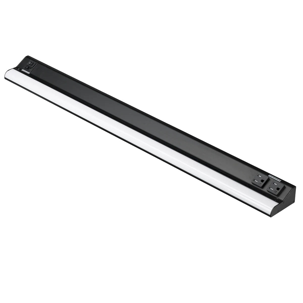 LED Courant 32" Under Cabinet LED Light with Two Receptacles, Selectable CCT, 20 Watts, 120V, Black