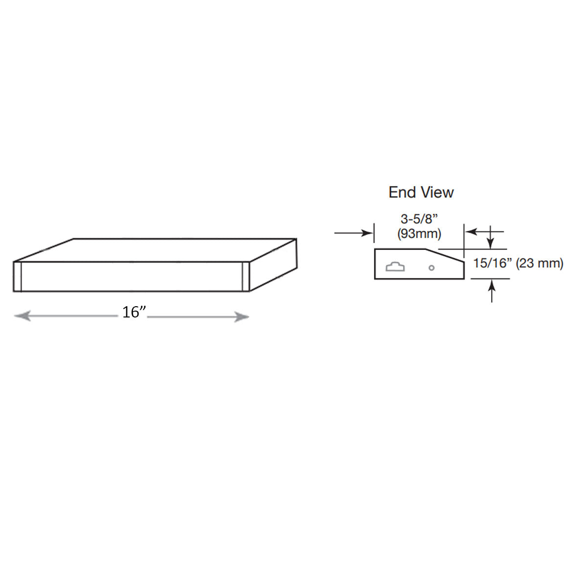 TunableTask 16" Adjustable Kelvin LED Under Cabinet Light, 690 Lm, 2700K to 5000K, 120V, White