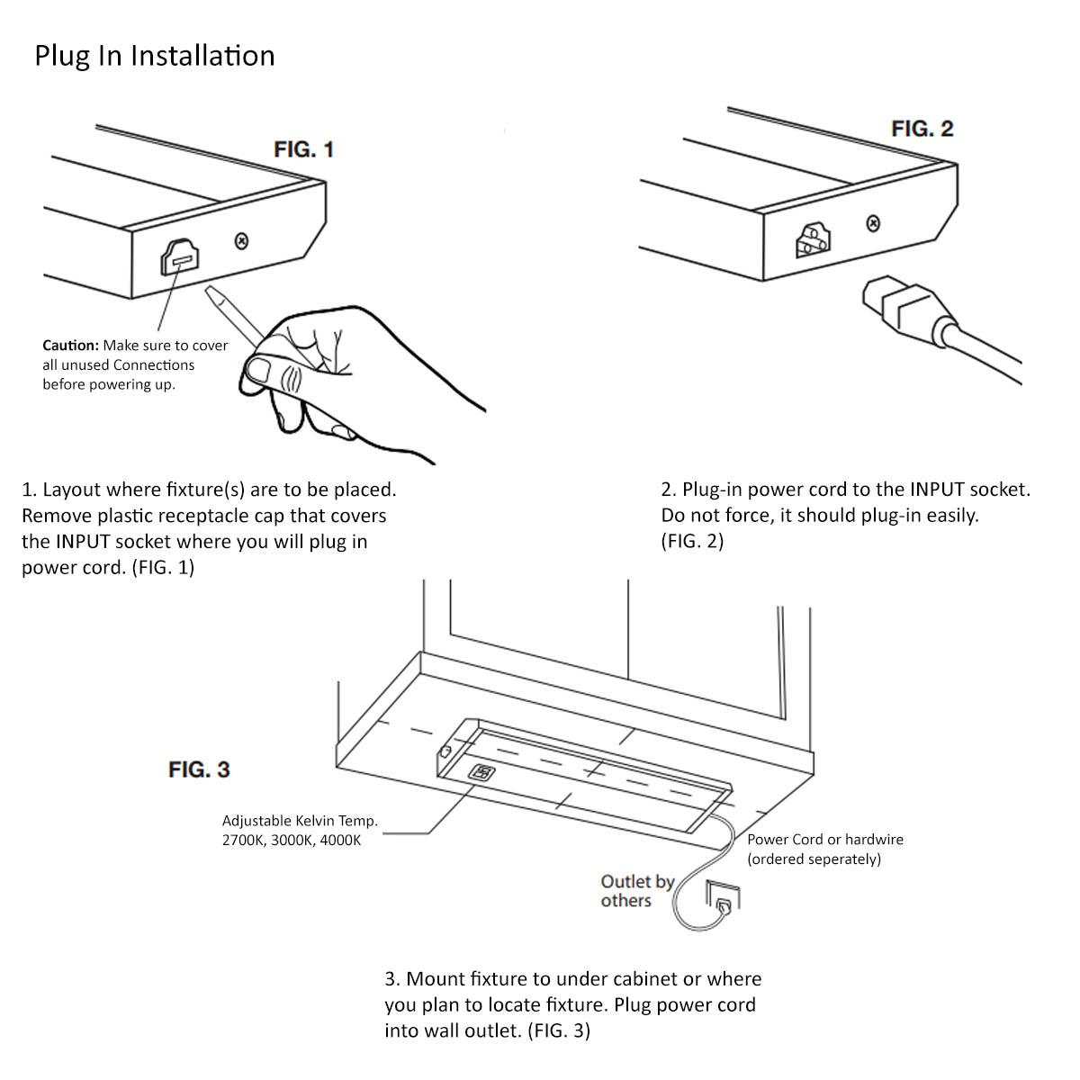 TunableTask 8" Adjustable Kelvin LED Under Cabinet Light, 430 Lm, 2700K to 5000K, 120V, White