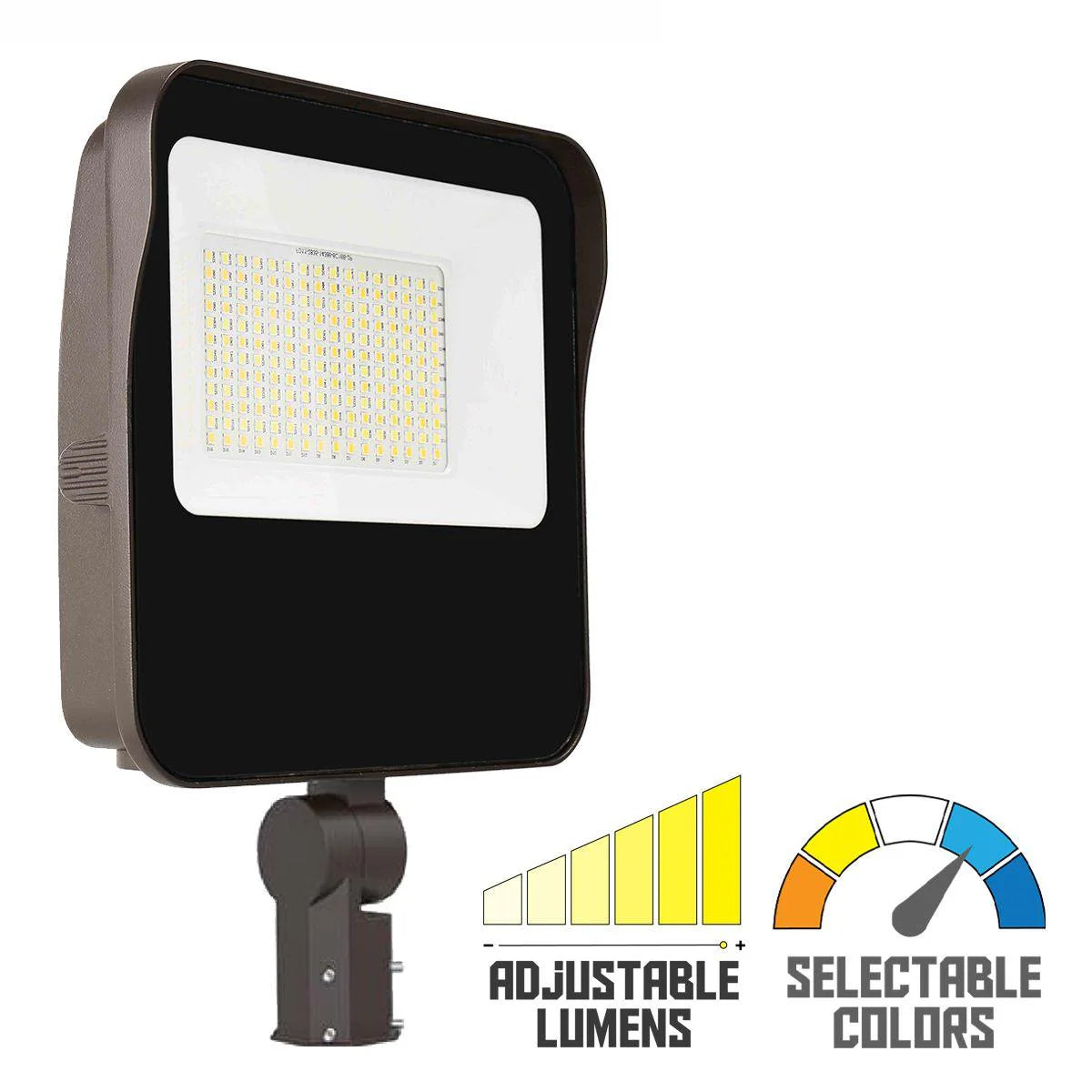 LED Flood Light, 19000 Lm, 120W, 30K|40K|50K, Photocell & Slipfitter Mount, 120-277V