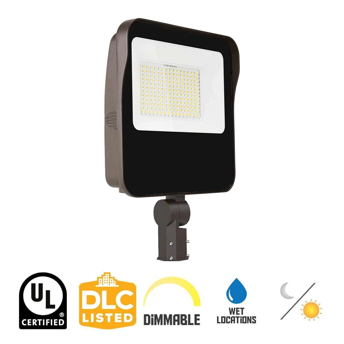 LED Flood Light, 19000 Lm, 120W, 30K|40K|50K, Photocell & Slipfitter Mount, 120-277V