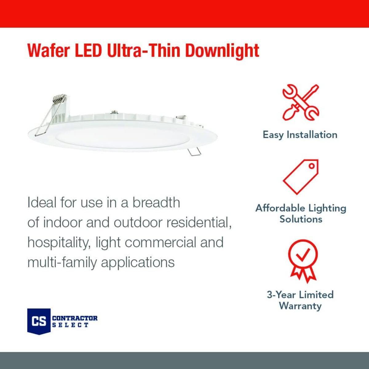 Juno WF4 SWW5 90CRI MW M6 4 In. Wafer Ultra Thin LED Recessed