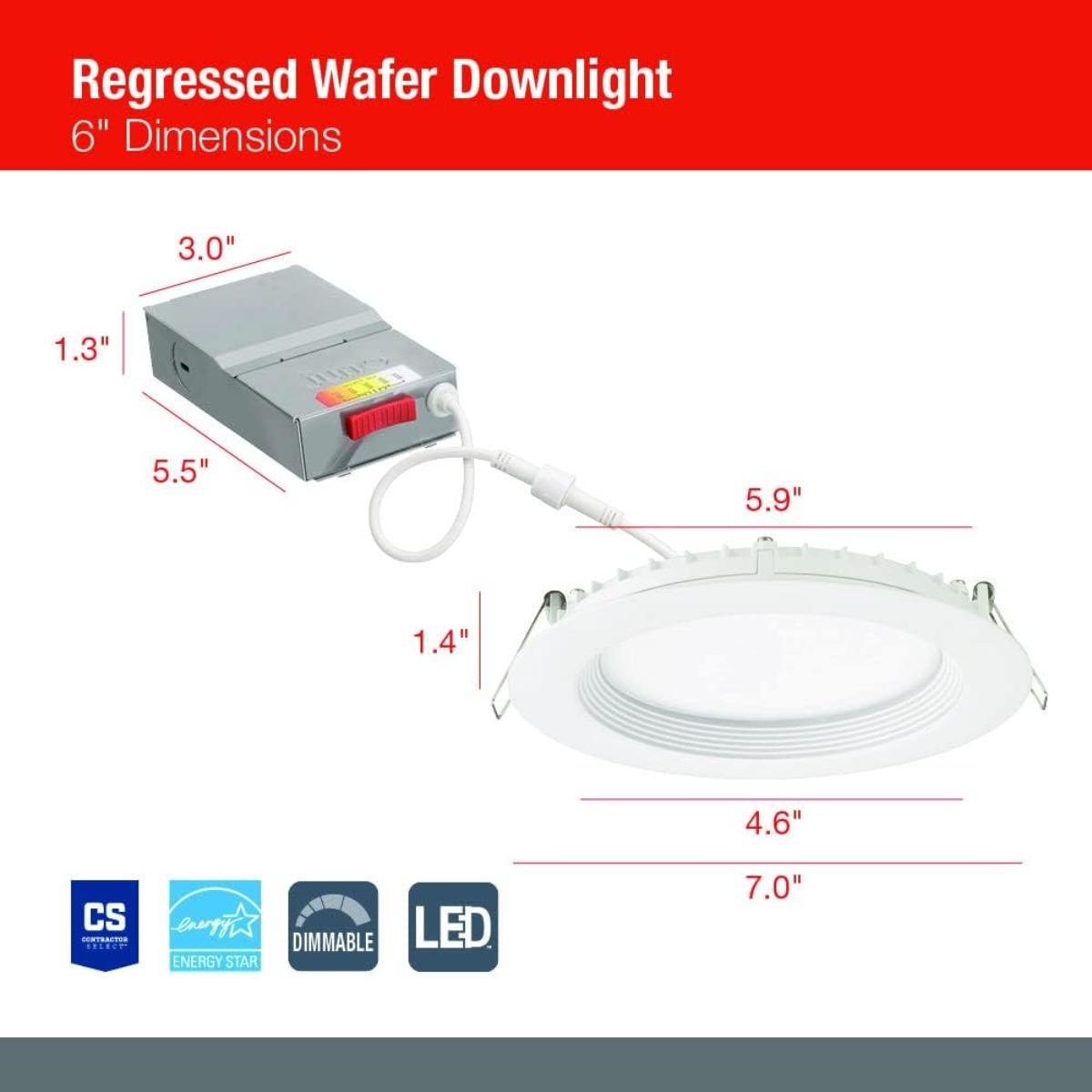 Juno WF6 REG SWW5 90CRI MW M6 6 In. Wafer Regress LED Recessed