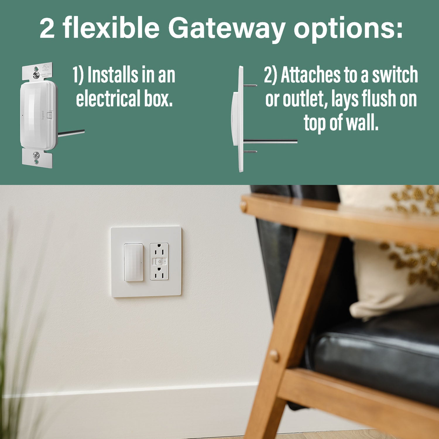 Radiant 3-Way/Multi-Location Rocker Smart Light Switch with Netatmo White