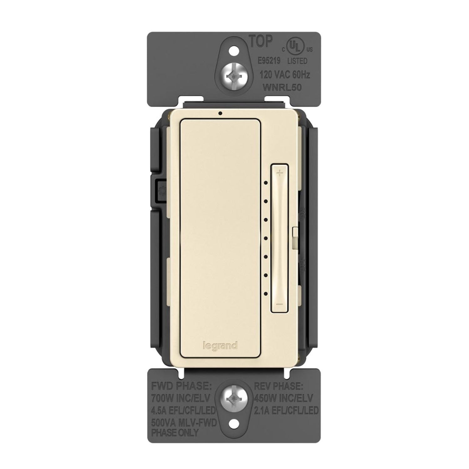 Radiant Smart Dimmer Switch with Netatmo 3-Way/Multi-Location Tru-Universal, Light Almond