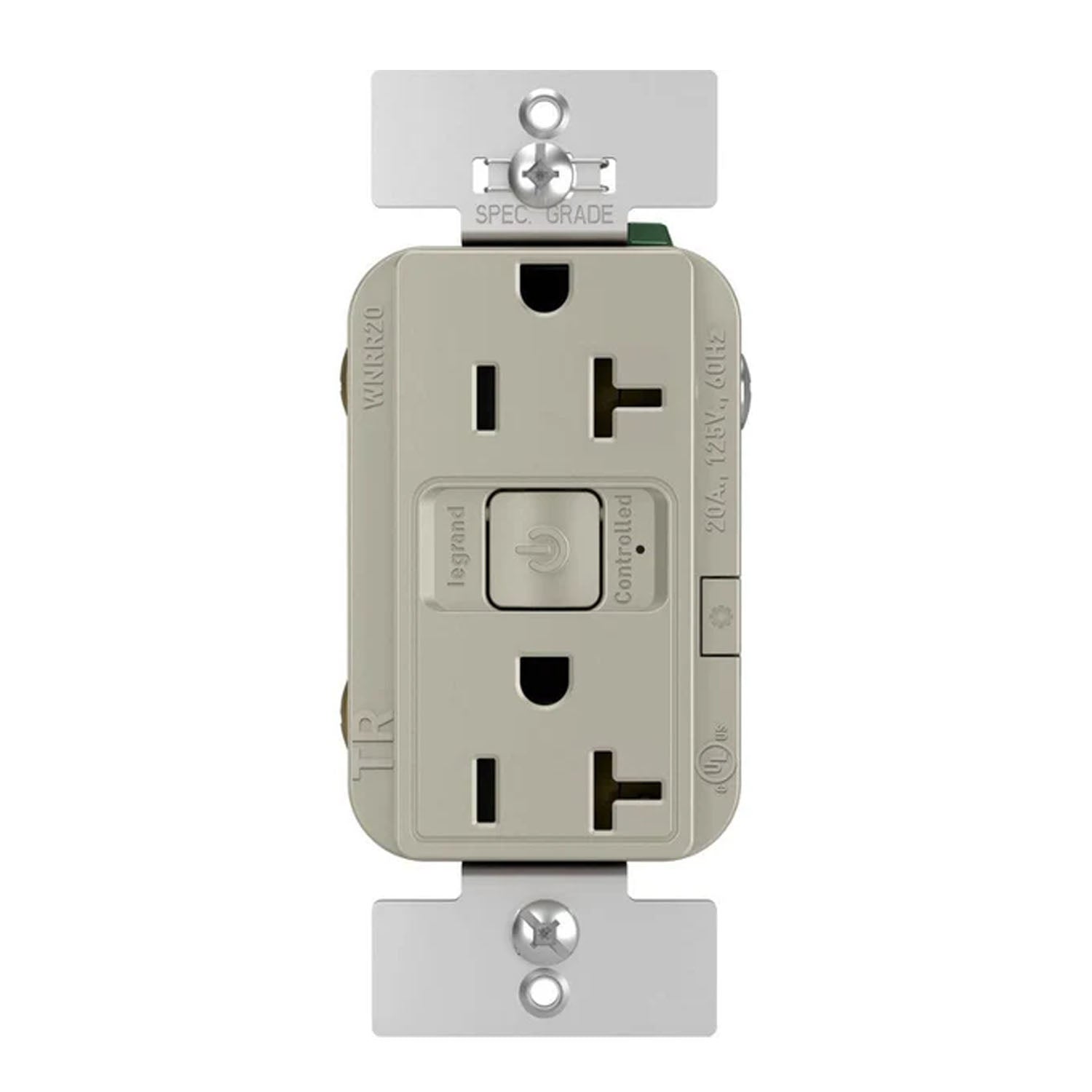 Radiant 20 Amp Double Pole Smart Outlet With Netatmo Matte Nickel