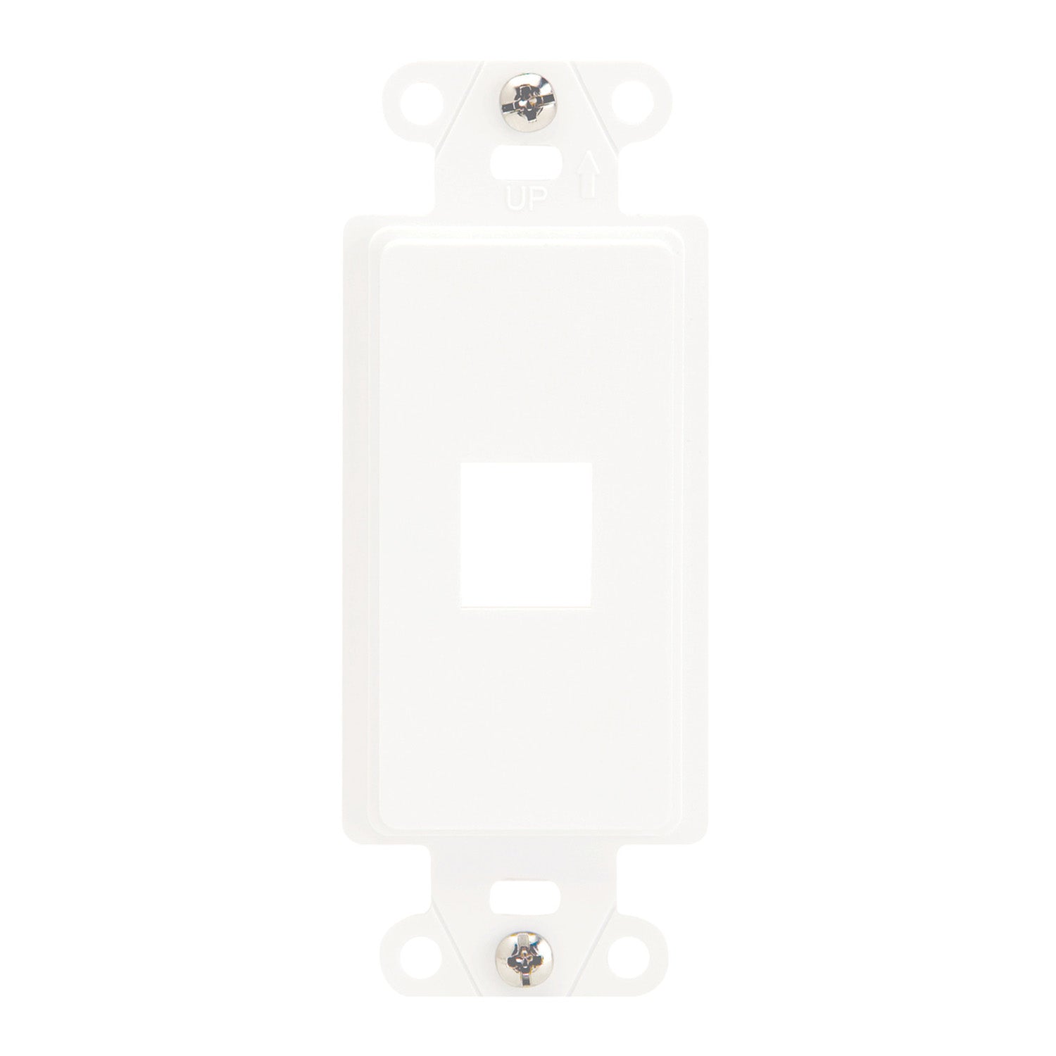 On-Q Decorator Wall Plate insert, 1-Port Keystone Jack, White