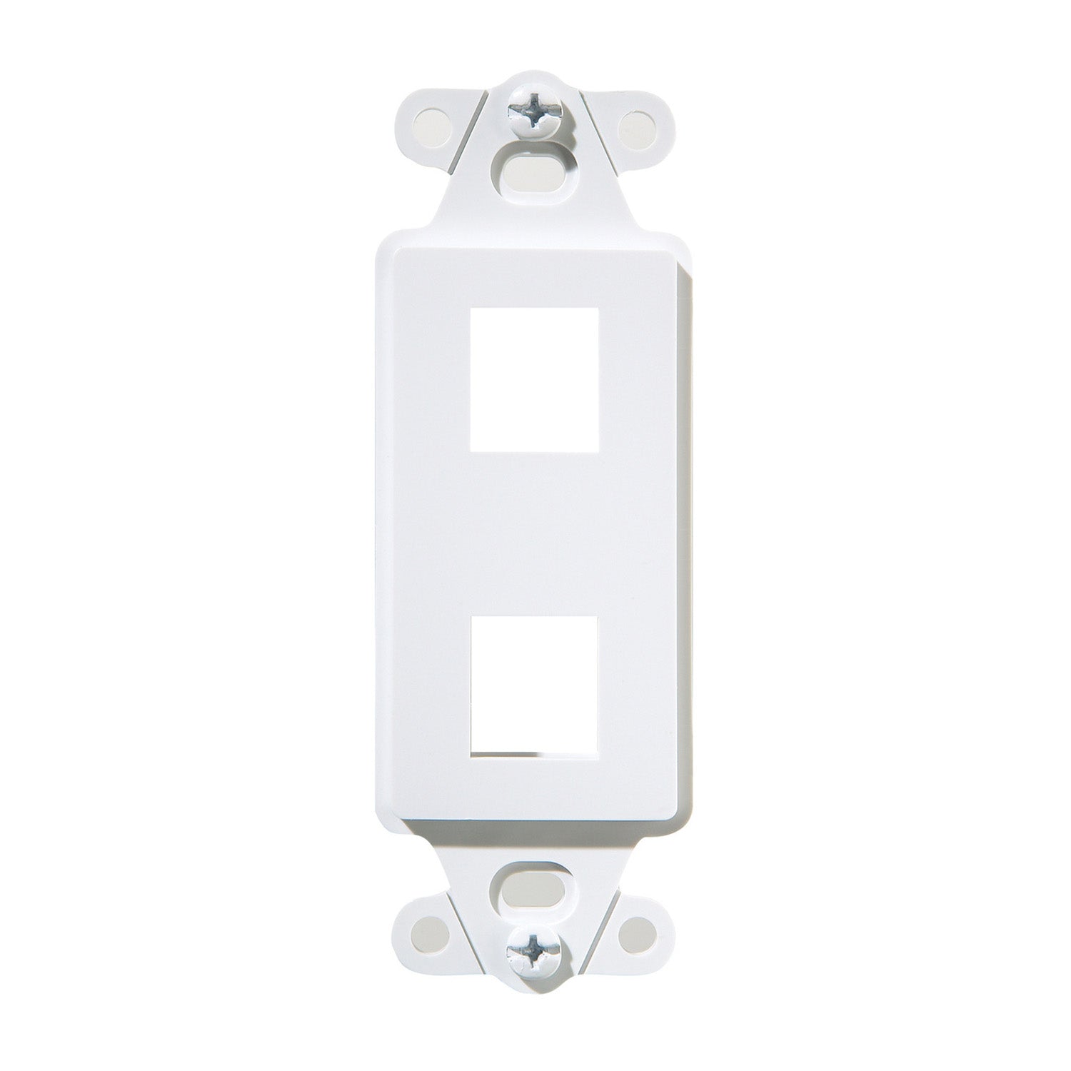 On-Q Decorator Wall Plate insert, 2-Port Keystone Jack, White