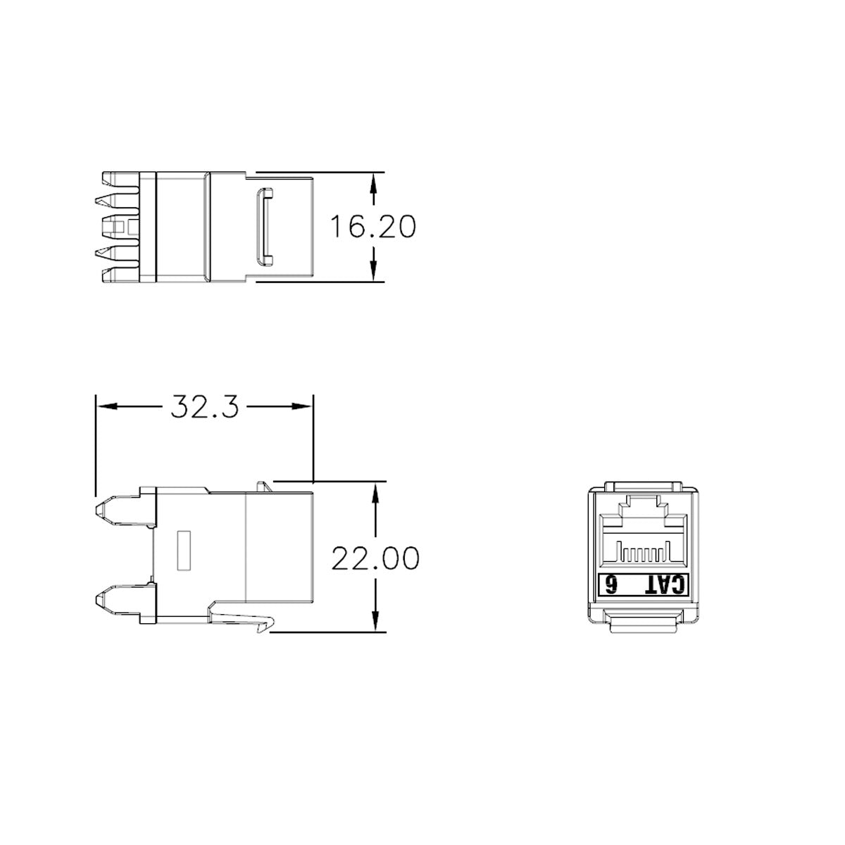 On-Q Cat6 RJ45 Keystone Jack, Blue